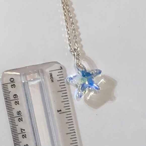 Peruvian 925 Silver Necklace w/Crystal Start Fish - Picture 6 of 8